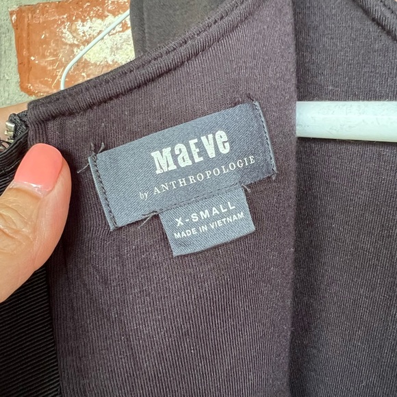 Maeve black lined midi dress size XS - Picture 3 of 8